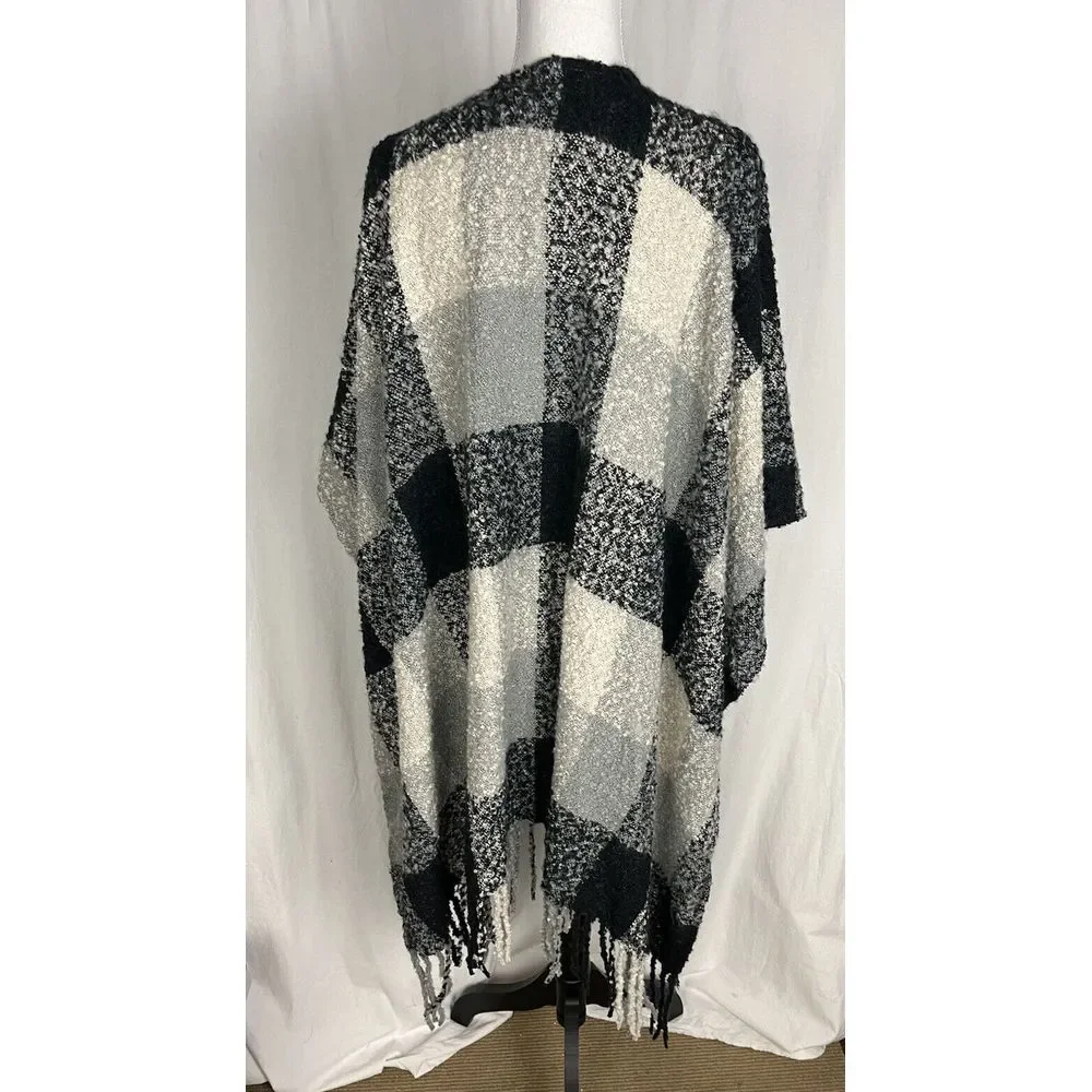 Woolrich Womens One Size Blanket Wrap Shawl‎ Cape Poncho Plaid Soft